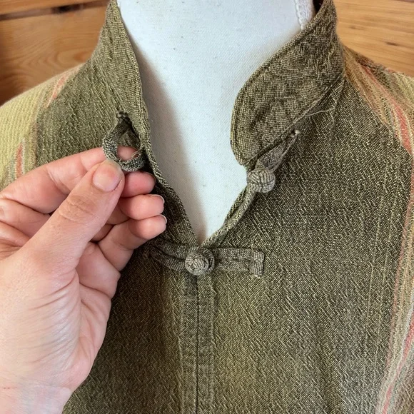 Vintage Boxy Doleman Sleeve Thai Cotton Boho Top Festival Hippie Womens Medium - Picture 9 of 13